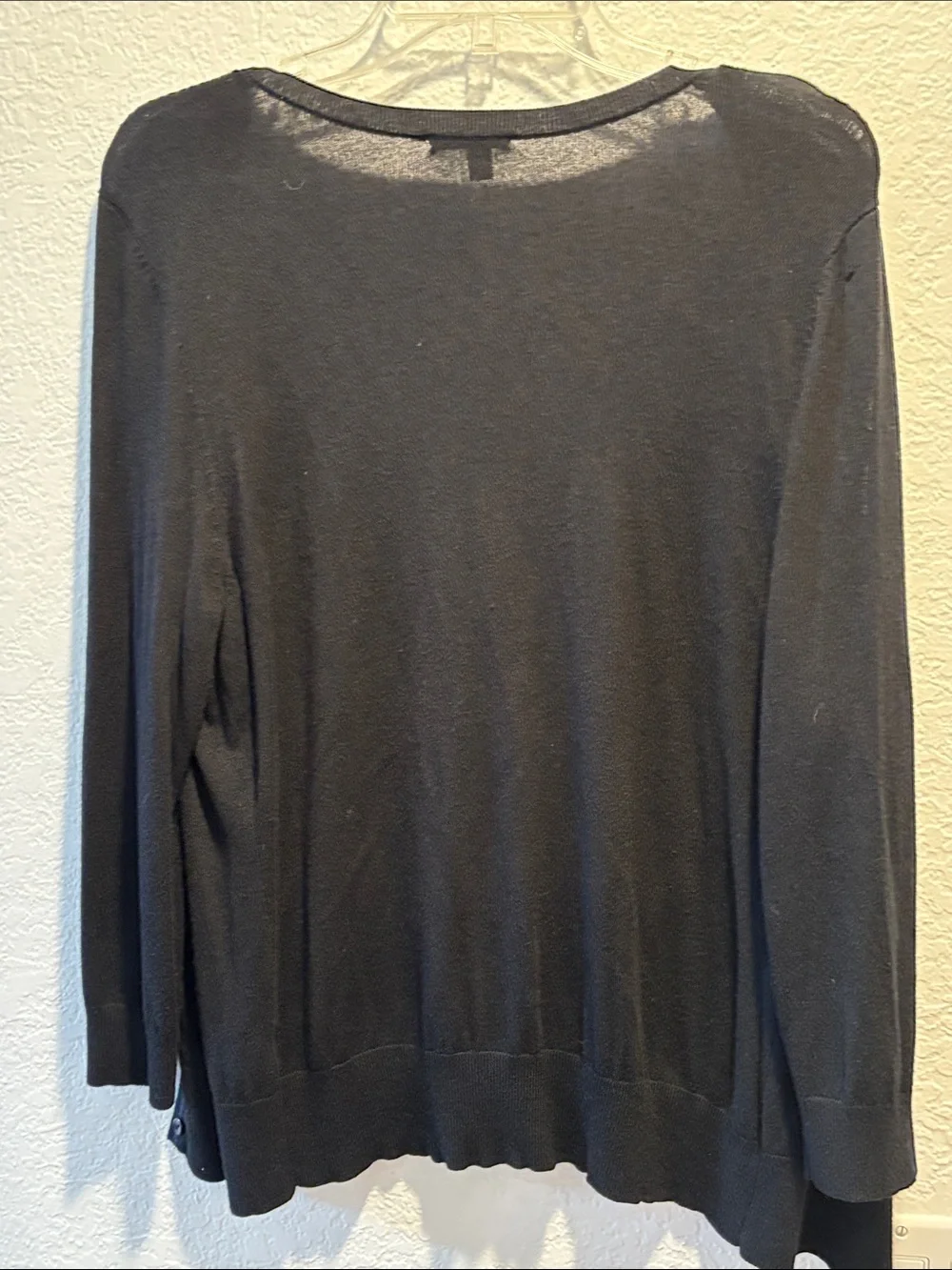 Halogen Lightweight Black 3/4 Sleeve Button Down Women's Cardigan